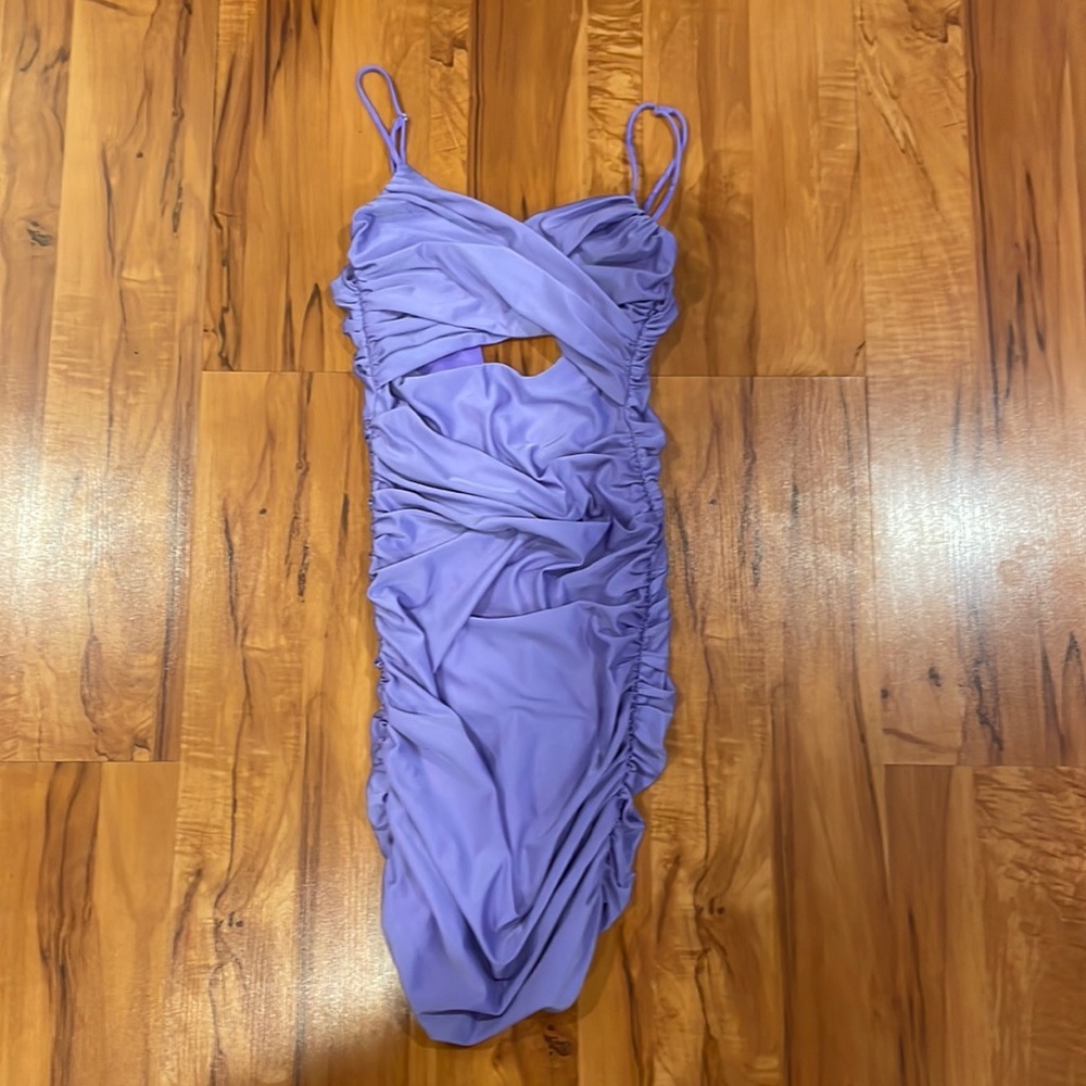 Lucy in the Sky Purple Mini Ruched Dress